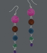 Perfect your party look. Avalonia Road's Brasilian-themed earrings combine brightly-hued multicolored agate beads (17-2/5 ct. t.w.) and sterling silver. Approximate drop length: 3-1/2 inches. Approximate drop width: 1/2 inch.