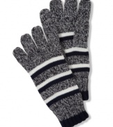 Warm up those hands in style with these American Rag striped gloves.