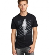 A cool feather graphic gives this Kenneth Cole New York tee its unique edge.