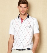 It's tee time early with this argyle golf shirt from Nautica.