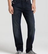 Relaxed fit denim in a dark wash for versatile style. From Diesel.