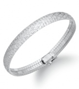 A simple layer adds a touch of shimmer. Giani Bernini's pretty flex bangle features a sparkle-cut surface and a push button clasp. Set in sterling silver. Approximate length: 7-1/4 inches.