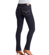 A must-have addition to your collection of skinnies: new lightweight legging jeans by Levi's, in a classic dark wash.