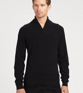 EXCLUSIVELY OURS. A simple sophistication is represented in this relaxed pullover sweater shaped in premium Scottish Cashmere by Todd Duncan.Shawl collarRibbed knit collar, cuffs and hemCashmereDry cleanImported