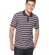 Comfortable and just the right amount of casual means this striped polo shirt from Alfani Black is perfect for everyday style.