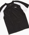 Keep him cool and dry when he's hard at work on the track or the field with this mesh sport tee from Puma.