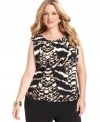 Calvin Klein's bold take on animal print dresses up this plus size shell. Pair it with suit separates for a ready-made work look.