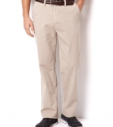 Introducing the Nautica new flat-front pant from the True Khaki Collection. In fine cotton twill with an updated, more streamlined fit and signature details. The quintessential classic for work, weekends, holidays and travel.