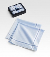 From the Saville Row maker of fine men's furnishings comes a pair of classic handkerchiefs crafted in cotton batiste. Boxed set of 2 Check border Each, 18½ square Cotton; machine wash Imported 