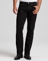 The straight leg jean from Burberry in a washed black rinse, making it perfect for dressing up with a blazer and printed shirt for a splash of color.