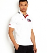 Well-rounded. Show off your cultured side in this England polo shirt from Nautica.