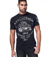 Take life in the fast lane for a spin. Add edge to your style with one of these graphic t-shirts from Affliction.