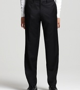 BOSS Black offers up a sleek, flat-front dress pant in soft wool.