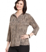 Sport Alfani's three-quarter-sleeve plus size top with your favorite causal bottoms-- it's an Everyday Value!