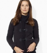 Sumptuously soft in Lauren Ralph Lauren's cozy fleece construction, this sleek mockneck jacket provides stylish warmth without the weight.