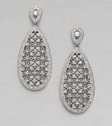 EXCLUSIVELY AT SAKS. A single drop of delicate lacework with crystal detailing.Crystal Rhodium plated Length, about 2 Width, about ¾ Post backs Imported 