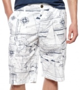 Hit your summer stride with these light weight shorts from American Rag with a nautical graphic print.