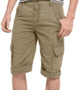 Keep on walking. Comfortable and functional, these cargo shorts from Guess are perfect for everyday excursions.