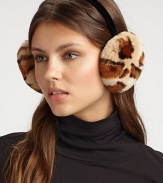 EXCLUSIVELY AT SAKS. This dyed rex rabbit style features a skinny band. Animal printMade in USAFur origin: China 