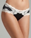 Lace accents lend flirty style to these hipster briefs from Pleasure State. Style #P38-2154W