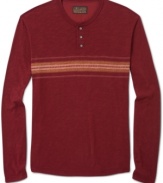 Bring attention to your look in a subtle way with this striped henley from Lucky Brand Jeans.