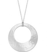 Simple, sophisticated and totally versatile. Giani Bernini's pretty open-cut circle pendant features a unique hammered surface in polished sterling silver. Approximate length: 18 inches. Approximate drop: 1-1/2 inches.