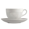 Edme teacup by Wedgwood. Wedgwood marks the 100th anniversary of its classic Edme collection with a refreshing update of its timeless pattern. A new antique white glaze enhances the elegant colannade embossment and laurel motif accent pieces. Sophisticated shapes and generously sized pieces make this pattern ideal for today's lifestyle.