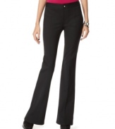 Seamed ponte knit trousers should be in every woman's closet. This pair from INC has a streamlined fit and a soft flare for a slimming look.