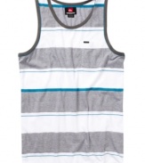 Follow the lines for a streetwise warm-weather look. This Quiksilver tank goes everywhere you do.