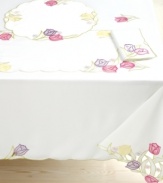 Spring is in the air and at your table with breezy Tulip Dance linens. Embroidered florals, delicate cutwork and scalloped edges shape Homewear's durable white placemats for this season and next.