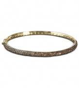 Slim, stackable sparkle. EFFY Collection's stunning bangle features round-cut pave-set champagne diamonds (3-1/8 ct. t.w.) in 14k gold. Bracelet features a hinge clasp. Approximate diameter: 2-1/10 inches.