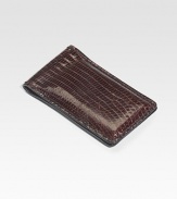 EXCLUSIVELY OURS. We rethought the classic money clip in remarkable, gently textured lizard. 2¾ X 1½ Made in USA 