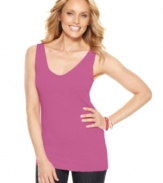 This lightweight tank top is an essential layering piece, from Charter Club. Pair it with the matching cardigan to make a modern twinset!