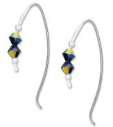 Sparkling Austrian crystal beads decorate these shapely earrings by Jody Coyote. Set in sterling silver. Approximate drop: 1-1/4 inches.