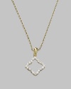 From the Cable Collectibles Collection. A diamond outlined in diamonds, set in 18k gold and connected to a graceful gold chain by a gold cable bale. Diamonds, 0.13 tcw 18k yellow gold Adjustable chain length, 16-18 Pendant width, about ½ Lobster clasp Imported