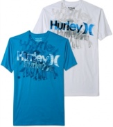 Get in on the graphic. This cool Hurley T shirt gives you the streetwise vibe you like.