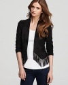 In soft, lightweight suede, Rebecca Taylor's fringed jacket lends a luxe, western-inspired look.