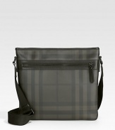 A slim-line case for the urban man on the go, shaded with iconic checks and crafted with durable, long-lasting wear. Zip closure Adjustable shoulder strap Exterior, interior zip pockets Polyamide/acrylic 13½W X 12½H X 1D Made in Italy