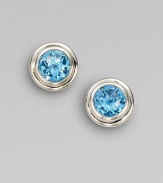 From the Bedeg Collection. This simply chic design features a lovely faceted Swiss blue topaz stone set in sleek sterling silver. Swiss blue topazSterling silverSize, about ½Post backImported 