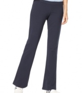 Get a slimming look with these petite pull-on pants from Style&co. Sport! An interior tummy panel gives you a smooth silhouette, while the elastic waistband offers you total comfort.