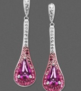 Dripping pink. The stunning gradation of clear to fuchsia make Kaleidoscope's sparkling earring style a-must for the most girly of girls. Crafted in sterling silver with pink crystals and Swarovski Elements. Approximate drop: 2 inches.