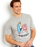 With this graphic t-shirt from Nautica, your summer style is just getting warmed up.