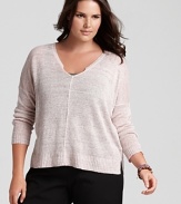 The laid-back silhouette of this Eileen Fisher boxy sweater is crafted from lightweight linen, the ideal top for effortless layering over casual or business pants.