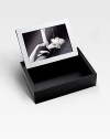 From the Fidelio Collection. Wooden box with silverplate frame top adds distinction to a favorite photo. Holds 4 X 6 photo Box: About 5½ X 7½ Made in Italy