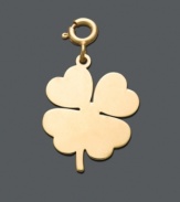 Channel a little luck o' the Irish! This 14k gold over sterling silver clover charm makes the perfect addition to any charm bracelet. Approximate drop: 1-1/16 inches.