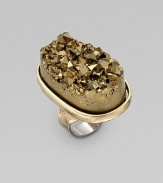 A stunning goldtone, textured stone in a classic oval shape. Plastic stoneBrassWidth, about 1.25Imported 