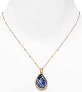 An elegant faceted blue jasper pendant necklace from Coralia Leets.