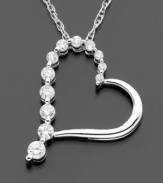 Steal her heart with this charming Journey pendant. A trail of sparkling round-cut diamonds (1/3 ct. t.w.) meets 14k white gold for the perfect diamond necklace. Chain measures 18 inches.