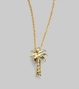 From the Tiny Treasure Collection. A miniature palm tree dangles from a delicate chain.18K yellow gold Palm tree pendant Length, about 18 with 16 jump ring Lobster clasp closure Made in Italy 