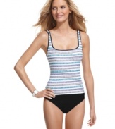 In a flattering mid rise, this Nautica solid bottom can be mixed & matched!